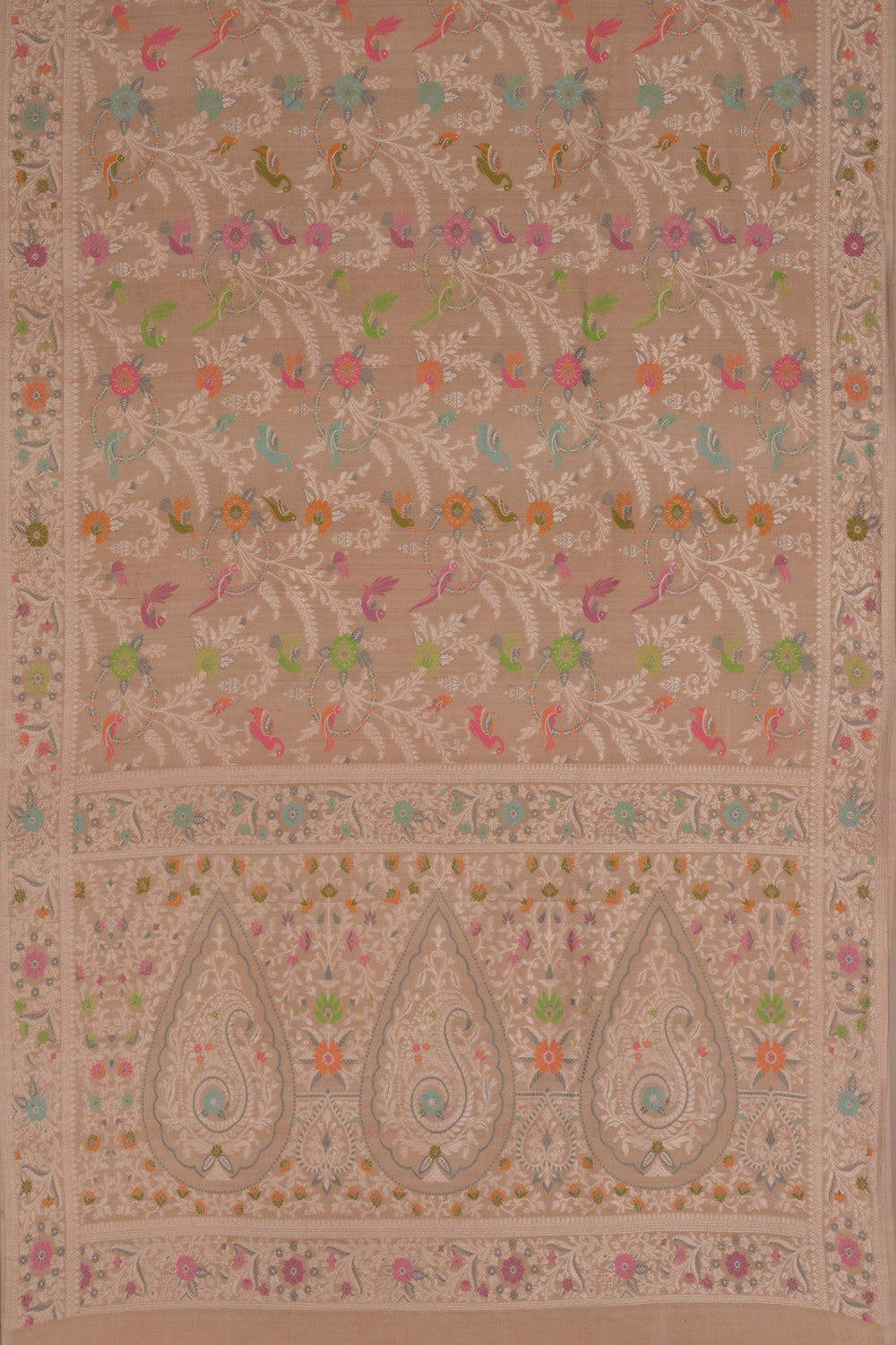 Image of Banarasi Tussar Silk Off-White Saree